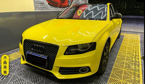 Lanzamiento ULTRAVIOLETA anti desplazable del aire del coche del lustre de la película metálica amarilla del abrigo