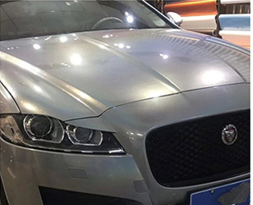 Lanzamiento del aire del abrigo del coche de Matte Gold Laser Grey Glitter no que se descolora 140gsm