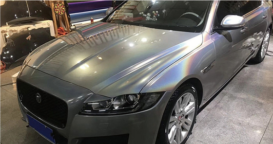 Lanzamiento del aire del abrigo del coche de Matte Gold Laser Grey Glitter no que se descolora 140gsm