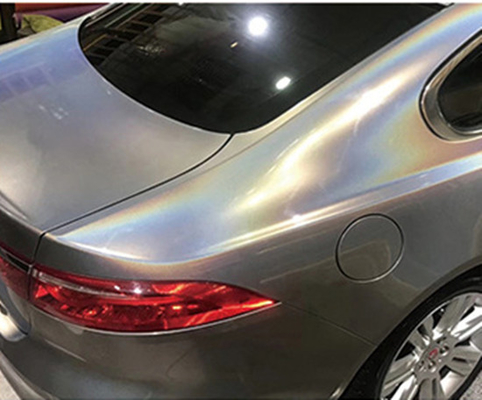Lanzamiento del aire del abrigo del coche de Matte Gold Laser Grey Glitter no que se descolora 140gsm