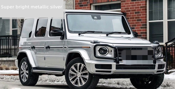 abrigo del vinilo del coche de los 30µM Metallic Silver Gloss para la publicidad del vehículo