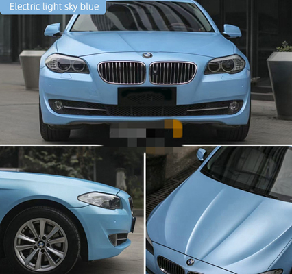 Descoloramiento no- del coche de Matte Metallic Electric Light Sky de la película azul del abrigo