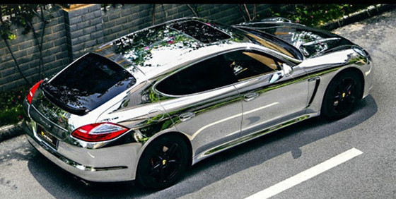 abrigo a prueba de calor del vinilo del vinilo de Chrome del espejo 140gsm del coche del abrigo del lanzamiento de plata del aire