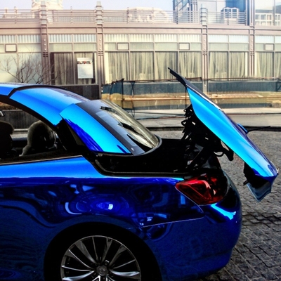 Abrigo azul adhesivo desprendible del vinilo del efecto del espejo del abrigo del coche de Chrome