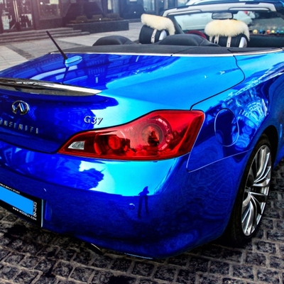 Abrigo azul adhesivo desprendible del vinilo del efecto del espejo del abrigo del coche de Chrome