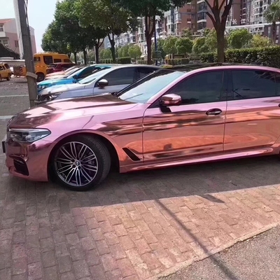 Uno mismo que cura prenda impermeable del lanzamiento del aire del abrigo de Rose Gold Chrome Vinyl Car