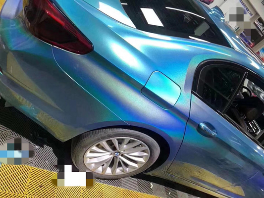abrigo del coche del lustre del laser del 1.27m alto del brillo del vinilo del abrigo del lanzamiento azul desplazable del aire