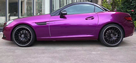 Burbuja púrpura metálica del abrigo 140gsm del vinilo del lustre brillante de Swipeable libre para el coche