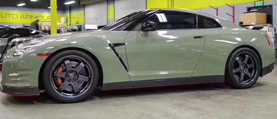 Abrigo automotriz los 60µM del vinilo ultra del lustre del abrigo verde de color caqui desplazable del vinilo
