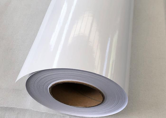 auto-adhesivo blanco brillante calandrada polimérico de la película de impresión de Digitaces del vinilo