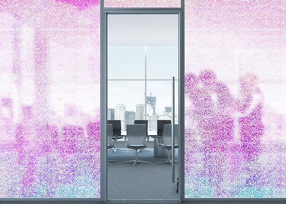 Película de vidrio de la ventana decorativa de la pantalla de la aislamiento Dots Pattern dicroico el 1.22Mx50M