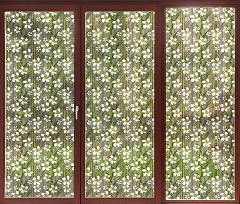 SGS decorativo impreso floral de bambú de la protección de la intimidad de la película de vidrio de la ventana