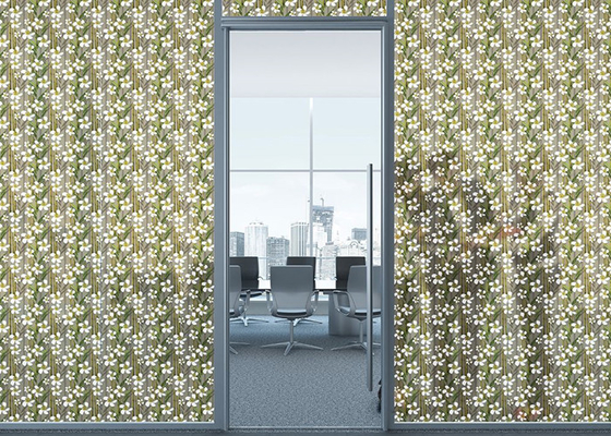 SGS decorativo impreso floral de bambú de la protección de la intimidad de la película de vidrio de la ventana