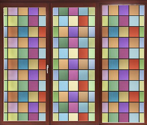La película de vidrio de la ventana decorativa de Sunproof coloreó el modelo de los cuadrados