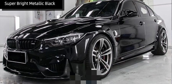 Película negra metálica brillante estupenda del abrigo del coche del lustre de la burbuja de Swipeable del coche del abrigo libre del vinilo